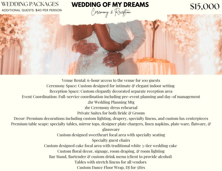 $15000 Ceremony & Reception