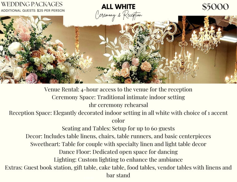 $5000 Ceremony & Reception